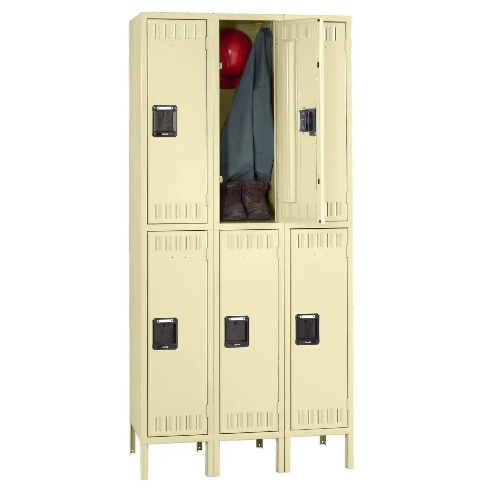 Double Tier 36"W X 12"D X 66"H Locker - Three Wide W/ Legs (Unassembled) 1