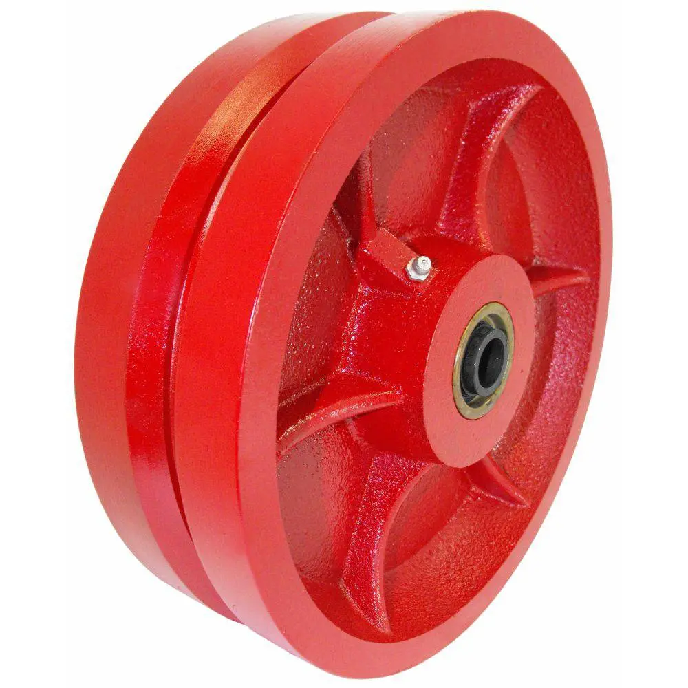 10" Ductile Steel V-Groove Wheel, 1" Tapered Roller Bearing, 7,000 Lbs Capacity 1