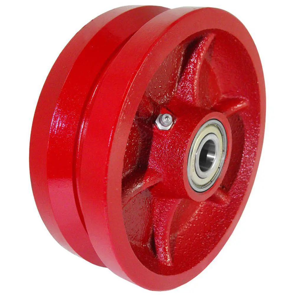 6" X 2" Ductile Steel V-Groove Wheel (2" Wide) - 1500 Lbs. Capacity 1