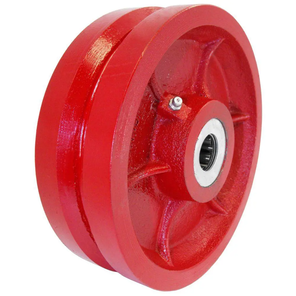 8" X 2-1/2" Ductile Steel V-Groove Wheel - 3500 Lbs. Capacity 1