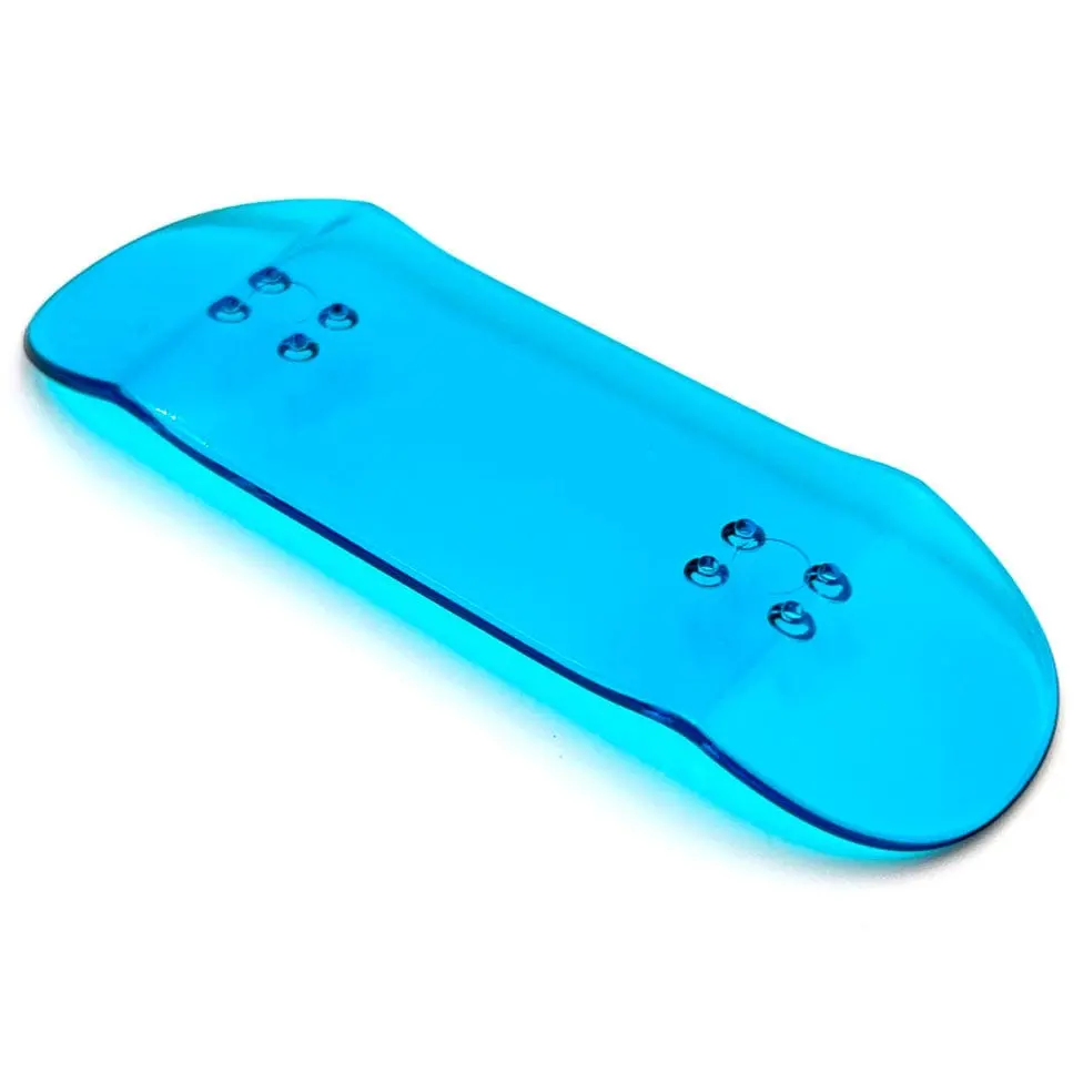 34Mm "Blue Jolly Rancher" Transparent Blue Fingerboard Deck By Duck Decks - Runner Shape 1