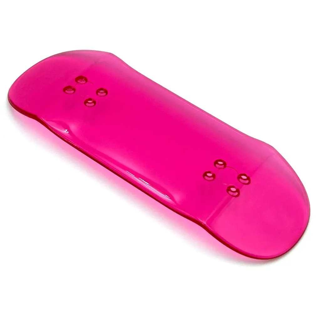 34Mm "Fruit Punch" Transparent Pink Fingerboard Deck By Duck Decks - Runner Shape 1