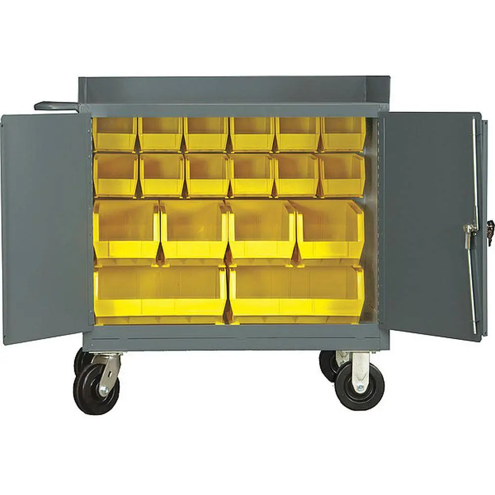 Mobile Bench Cabinet W/ Bins 1