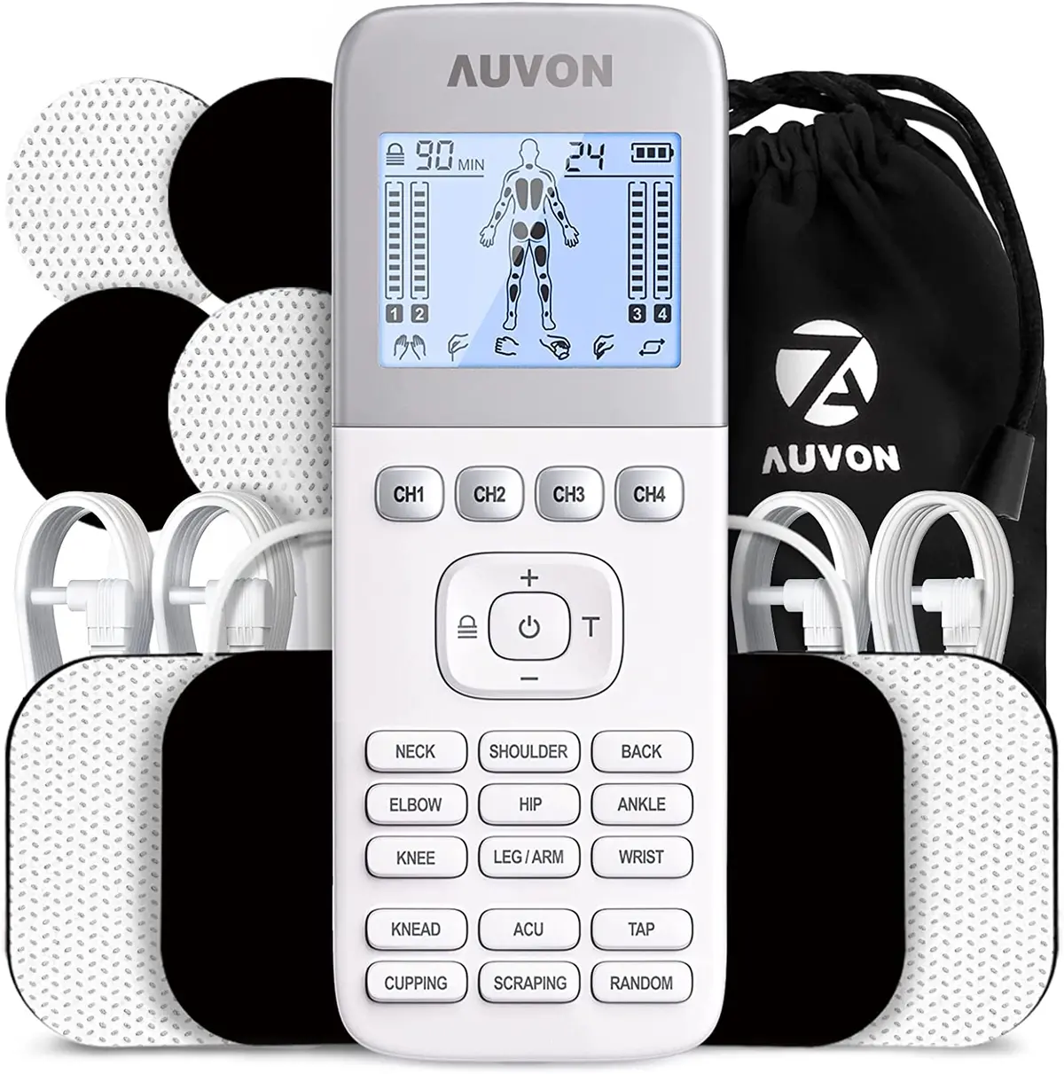 Dispositivo Estimulador Muscular Auvon 24 Modes- Novo 1