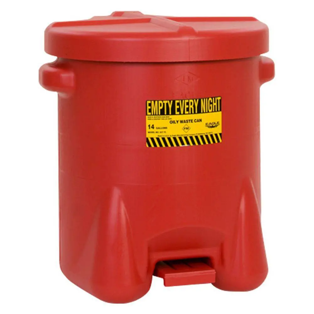 Oily Waste Can 14 Gal. Red Poly 1