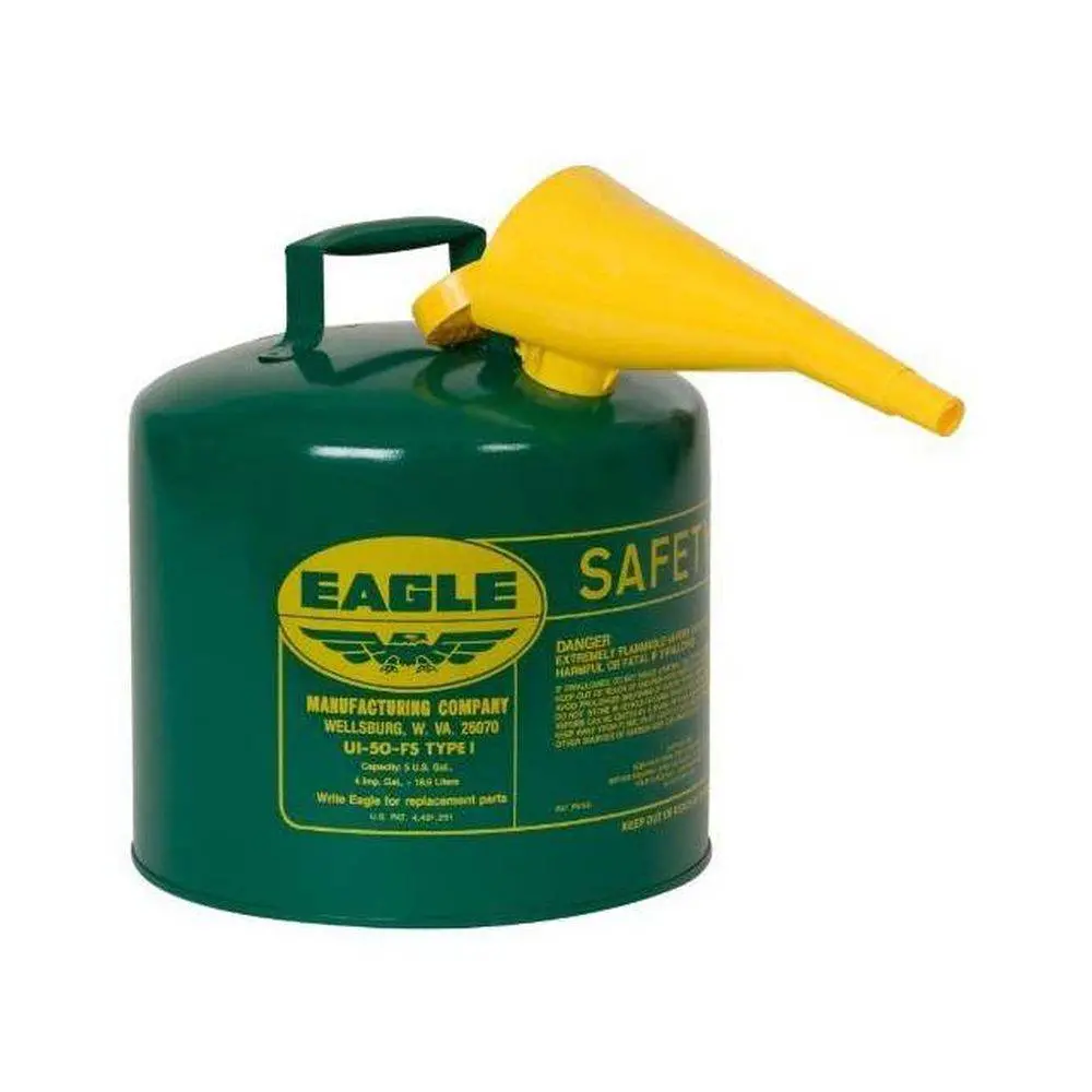 Type I Safety Can 5 Gal. Green W/ F-15 Funnel 1
