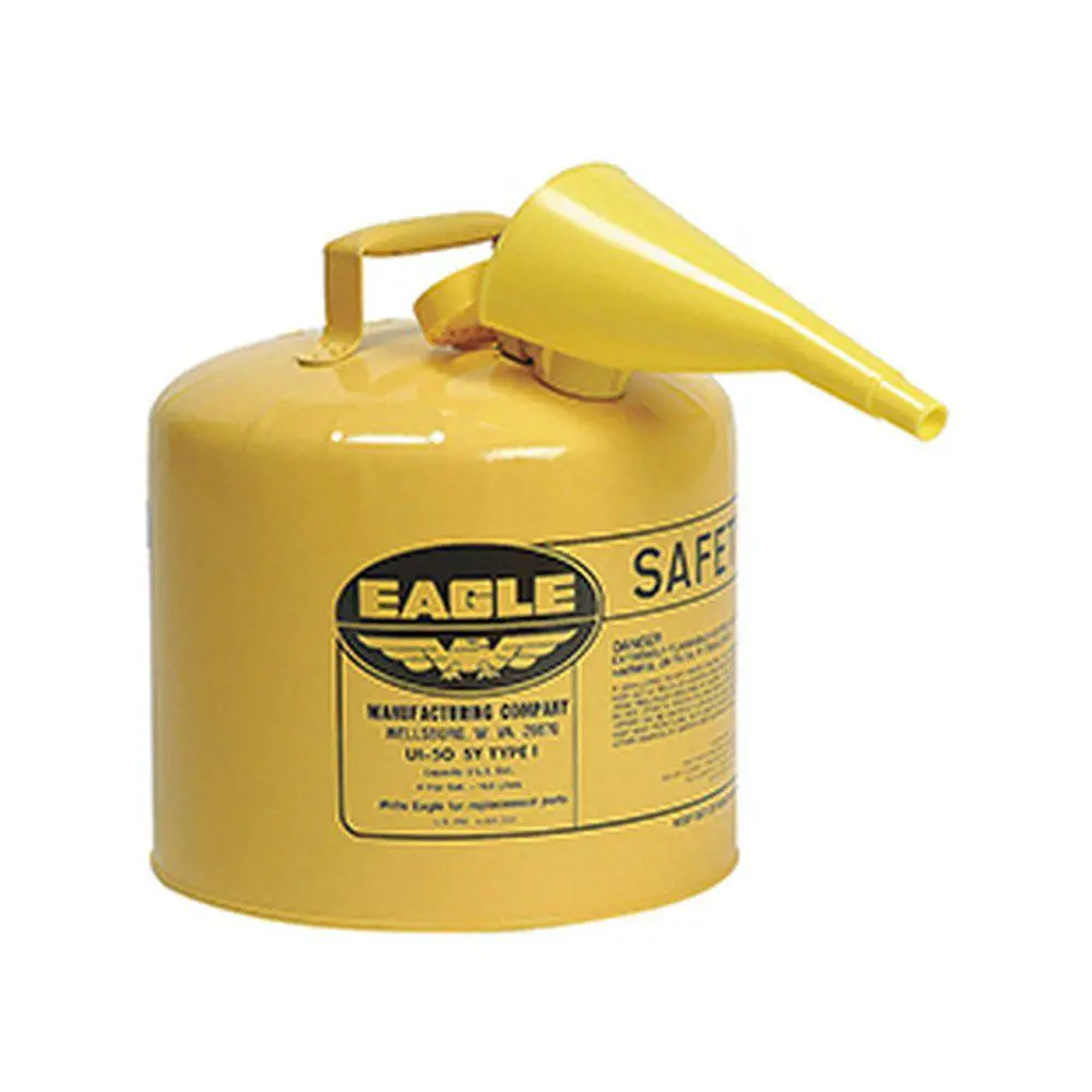 Type I Safety Can 5 Gal. Yellow W/ F-15 Funnel 1
