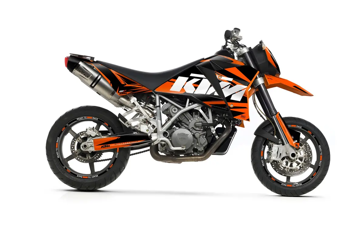 Ktm 950 Sm / Smr Graphics - "Edge" (Orange) 1