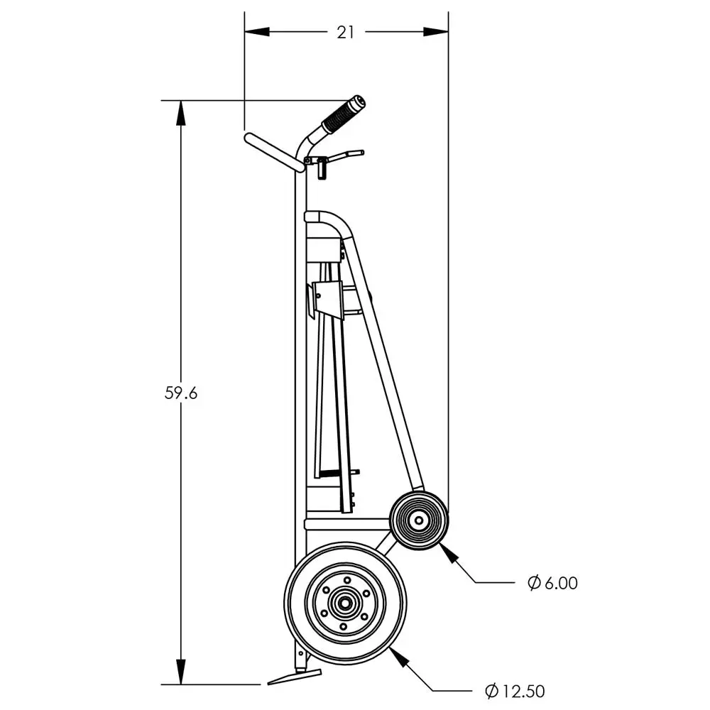 Valley Craft Steel 4-Wheel Drum Hand Trucks 15
