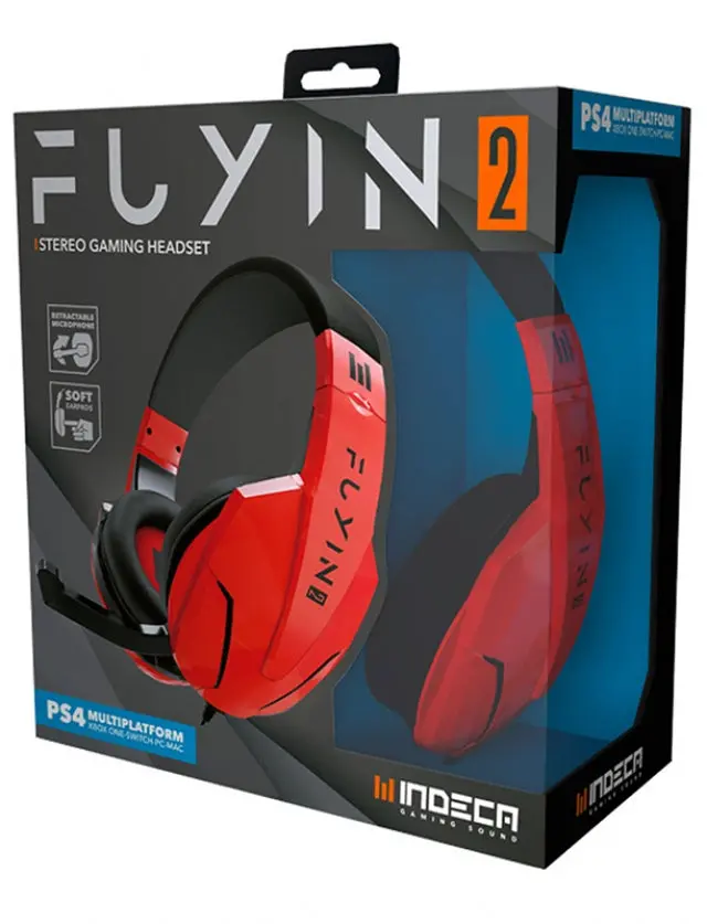 Auscultadores Gaming Indeca Fuyin 2 Vermelho -Multiplataforma- Novo 1