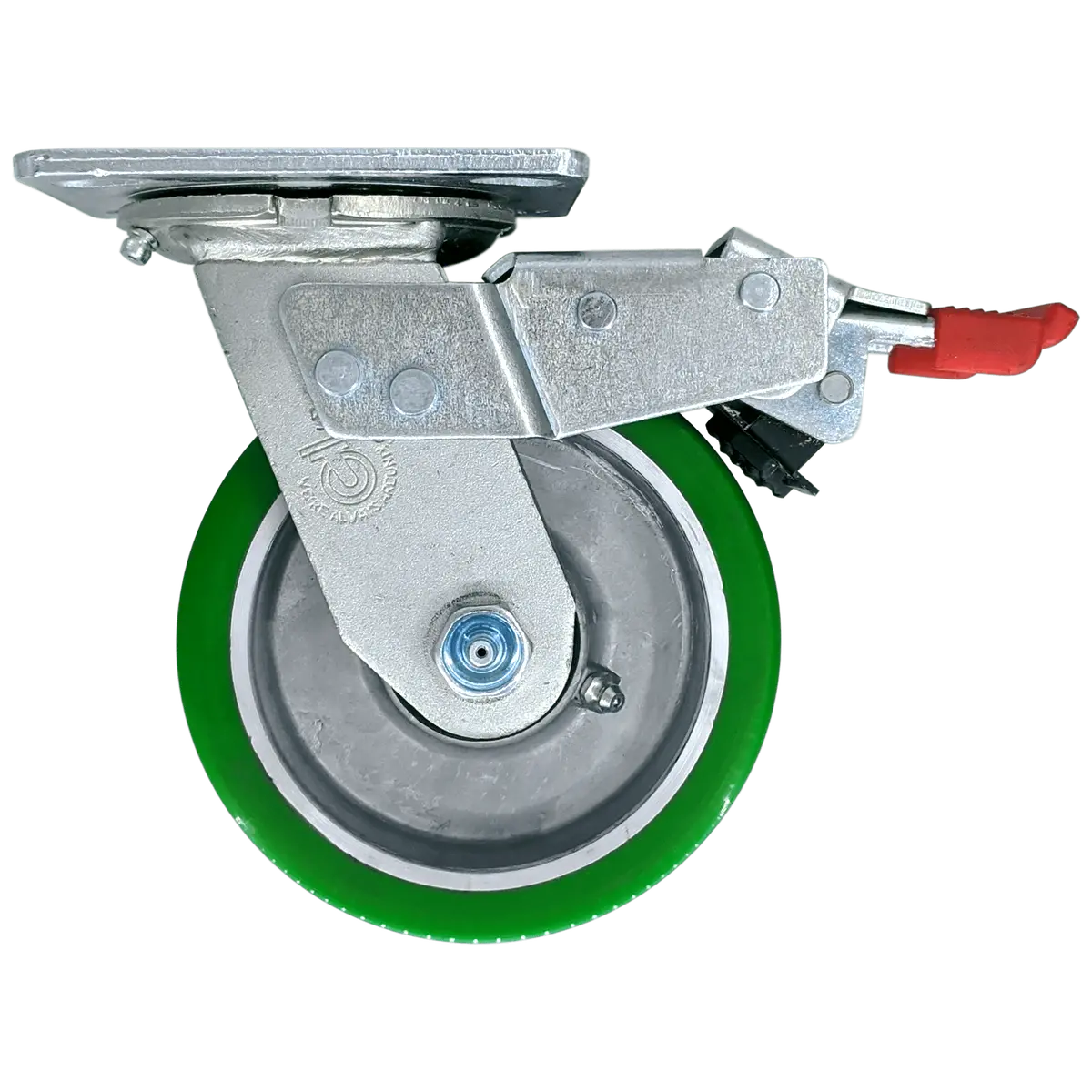 5" X 2" Polyon Aluminum Wheel Swivel Caster W/Total Lock Brake - 900 Lbs. Capacity 1