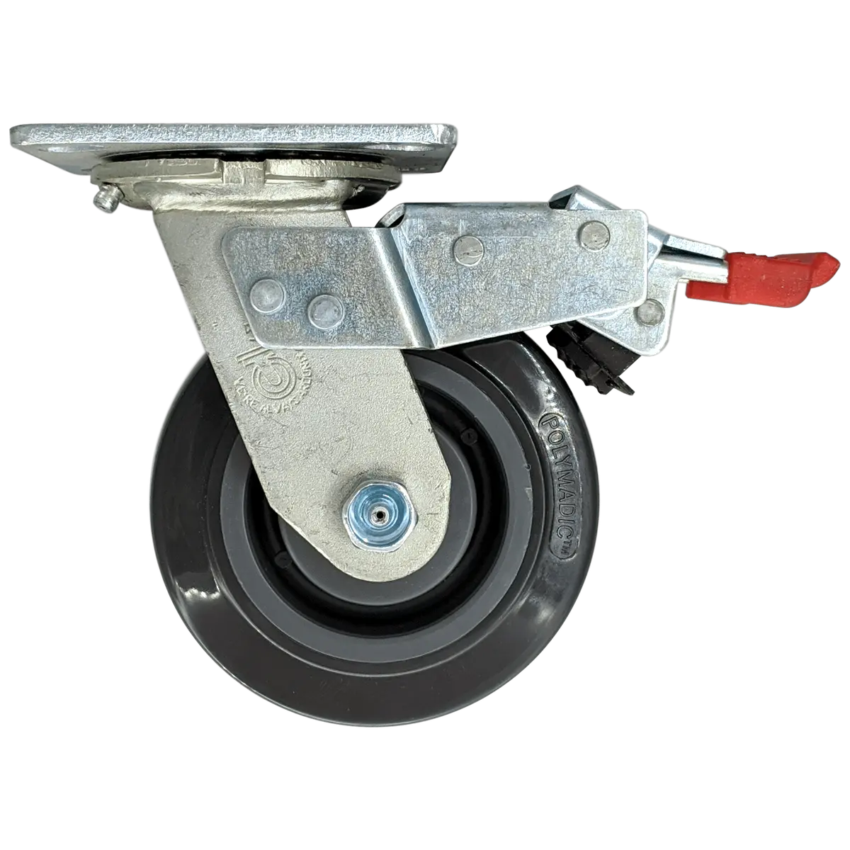 5" X 2" Polymadic Wheel Swivel Caster W/ Total Lock Brake - 750 Lbs. Cap. 1