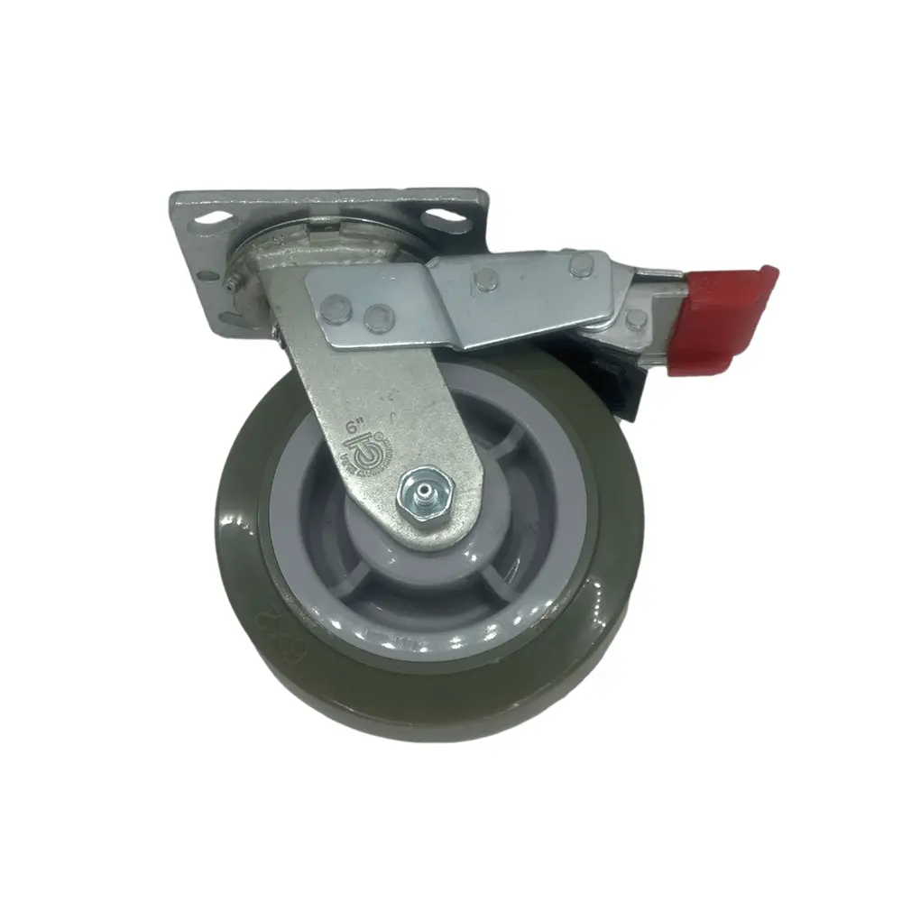 6" X 2" Polymadic Swivel Caster W/ Total Lock Brake - 900 Lbs. Cap. 1