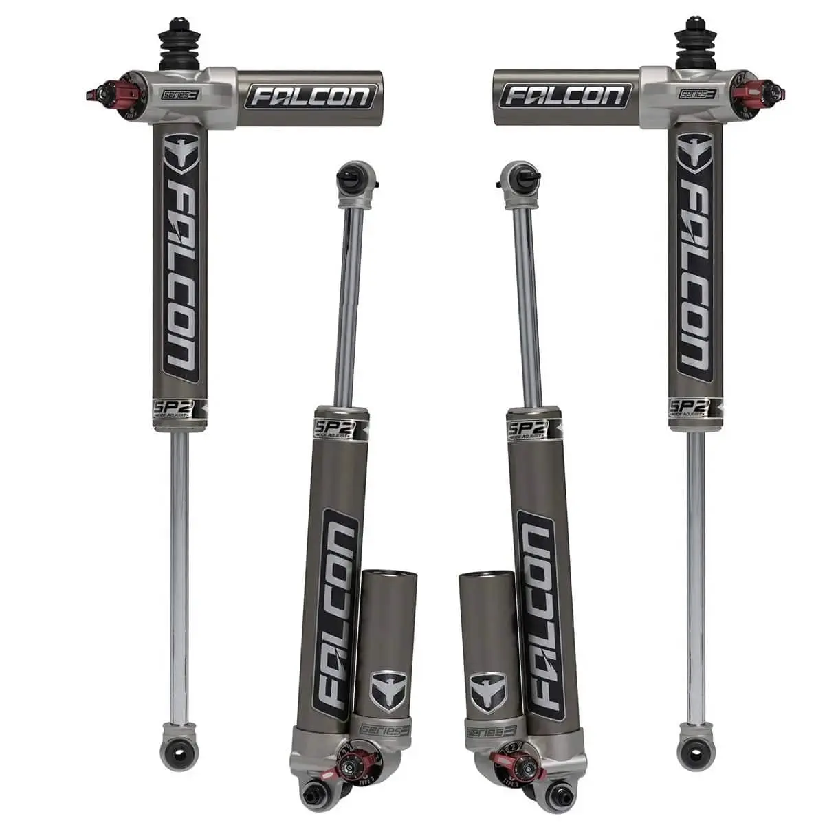 Falcon Sp2 3.3 Fast Adjust Piggyback Shock Kit (1.5-6" Lift) For Jeep Jk 1
