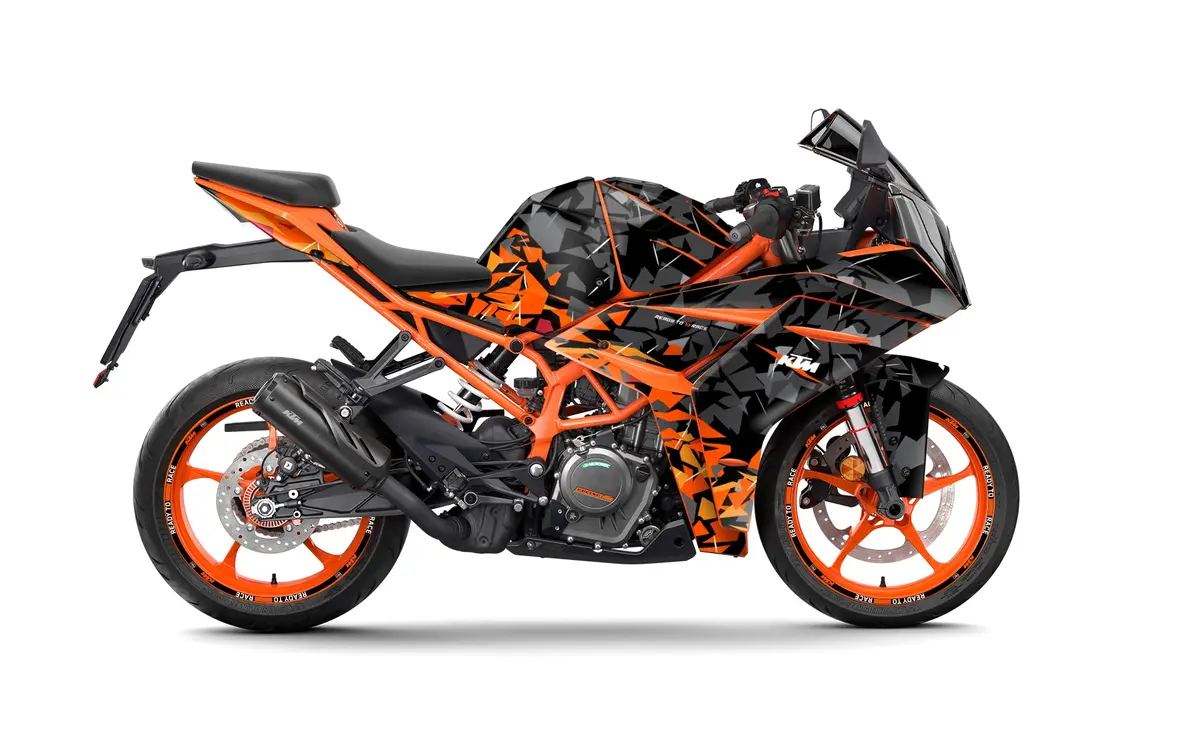 Ktm Rc 125/200/250/390 Graphics - "Flake" (Black/Orange) 1