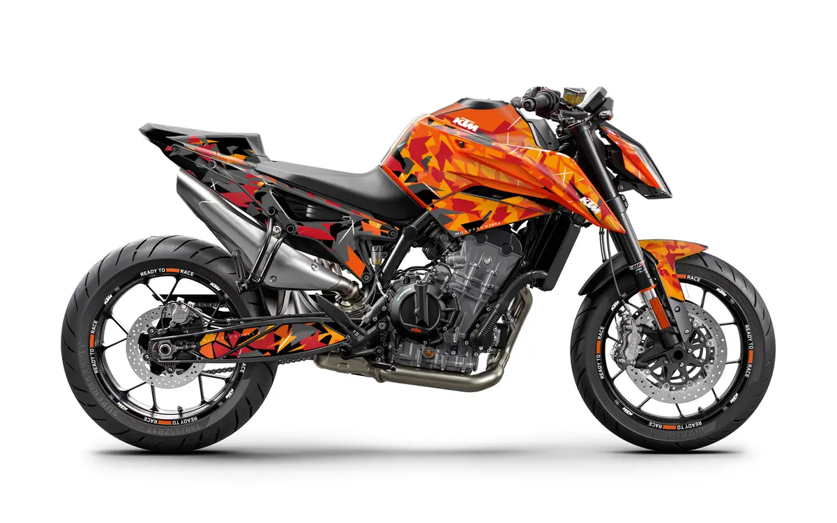 Ktm 790/890 Duke Graphics - "Flake" (Orange/Black) 1