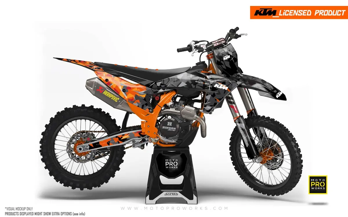 Ktm Xc / Xc-F / Xc-W Graphics - "Flake" (Black/Orange) 1