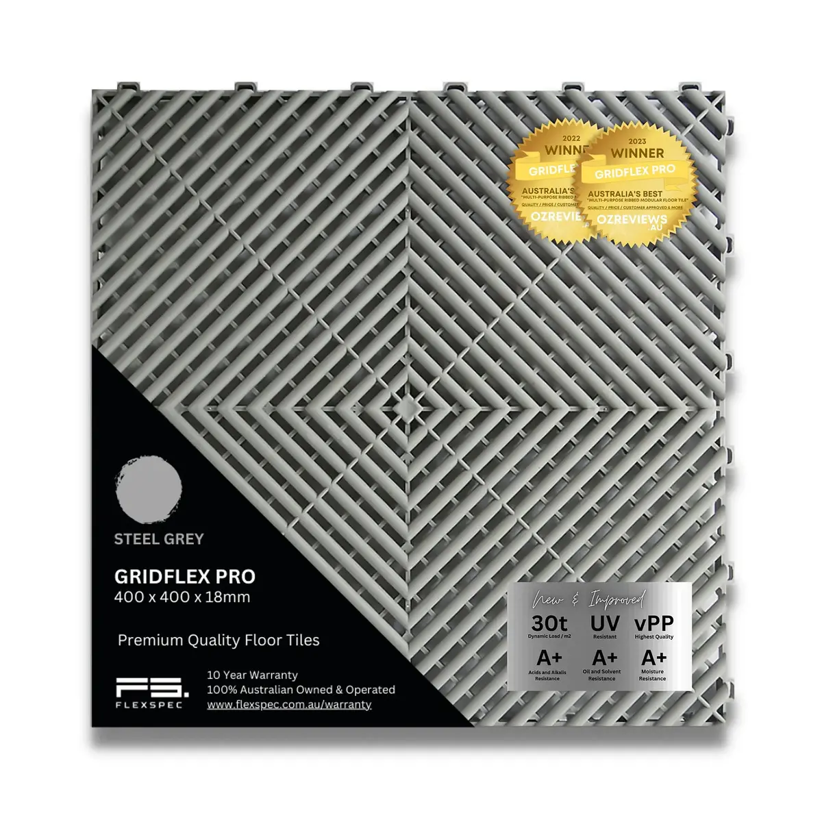 Flexspec Gridflex Pro Floor Tile 400X400x18mm 1