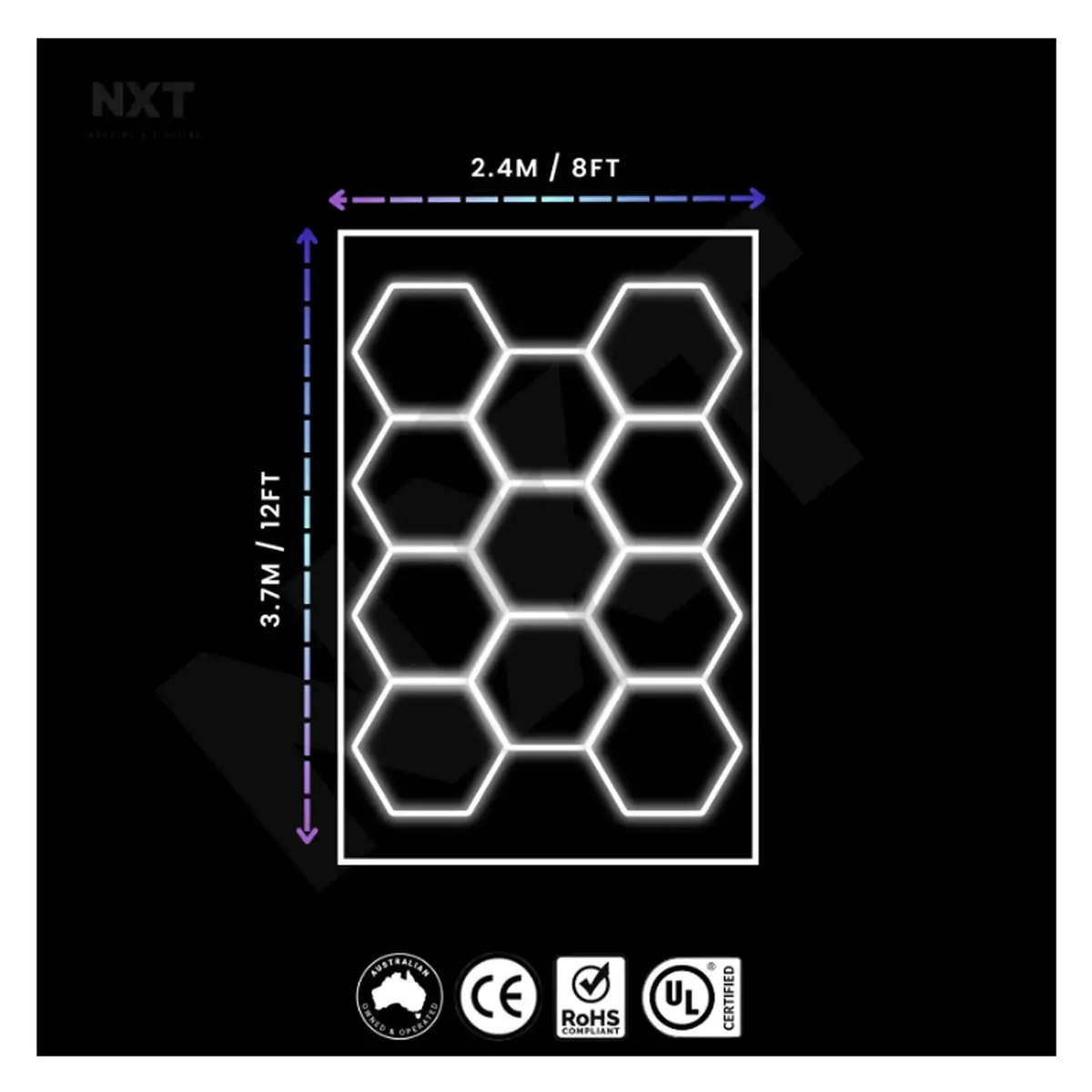 Flexspec Nxtbeam Bordered Hexagon / Honeycomb Lighting Kit 1