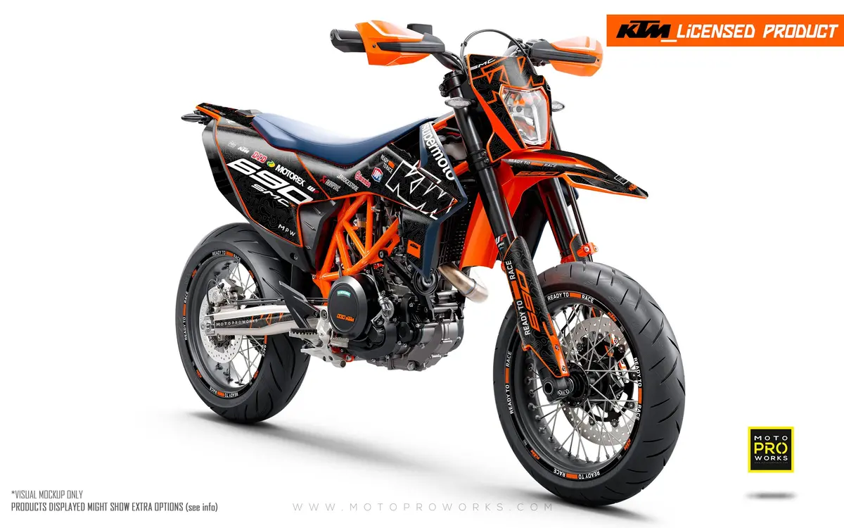 Ktm 690 Enduro Graphics - "Corsa" (Black/Damascus) 2