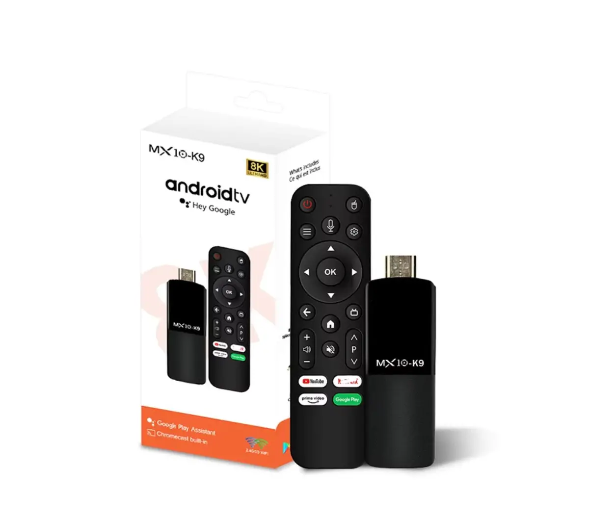 Mx10 K9 Smart Tv Box 2.4G & 5G Dual Wifi Bt Media Player Android 7.1 Body Feeling Jogo Assistente De Voz 3D Filme 4K Youtube Tv Box 1