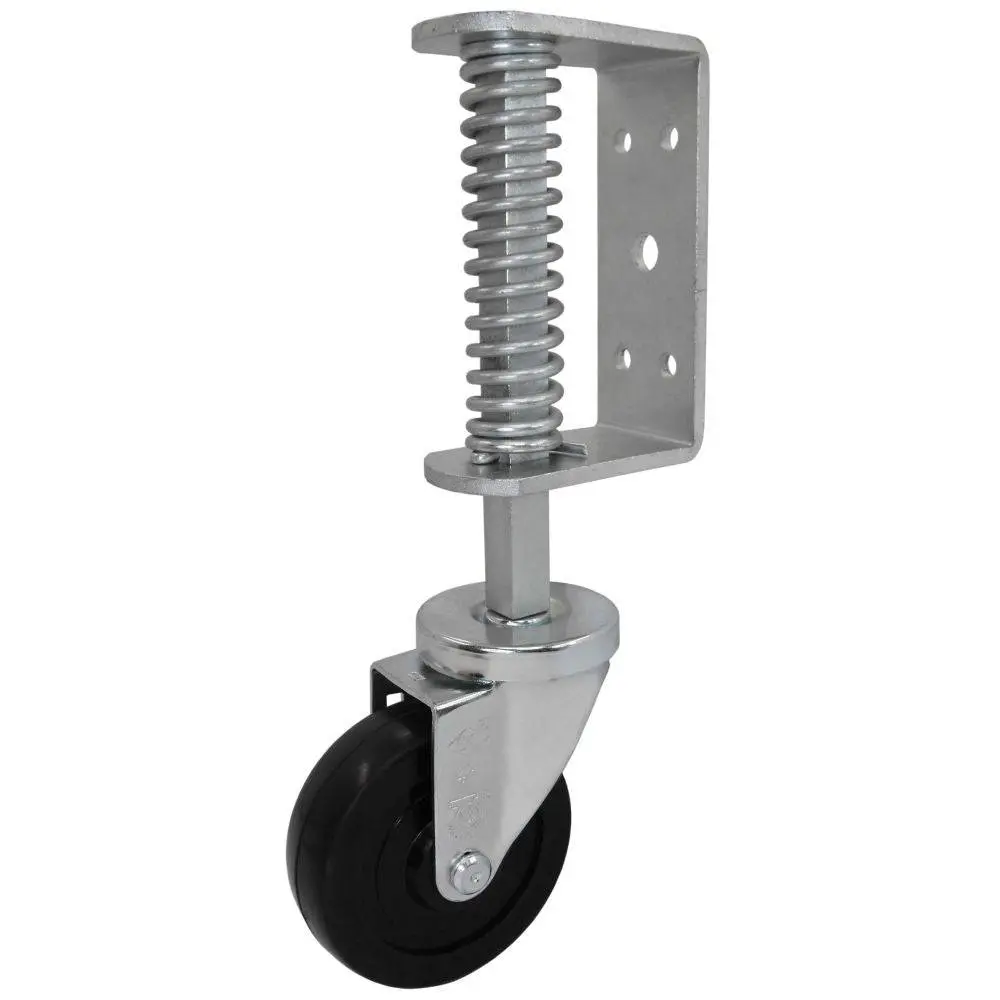 4" X 1-1/4" Soft Rubber Wheel Light-Medium Duty Spring Gate Caster 1