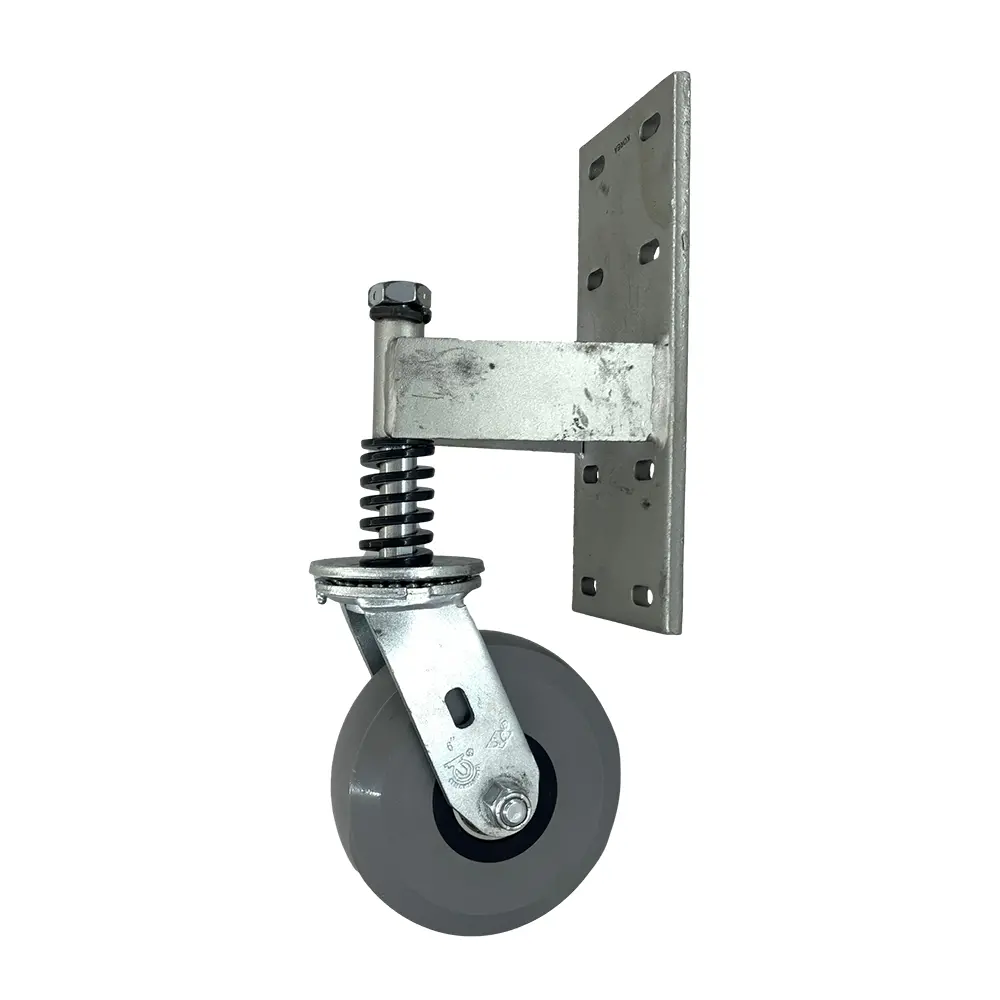 6" X 2" Rubber On Ergolastomer Wheel Heavy Duty Spring Gate Caster 1