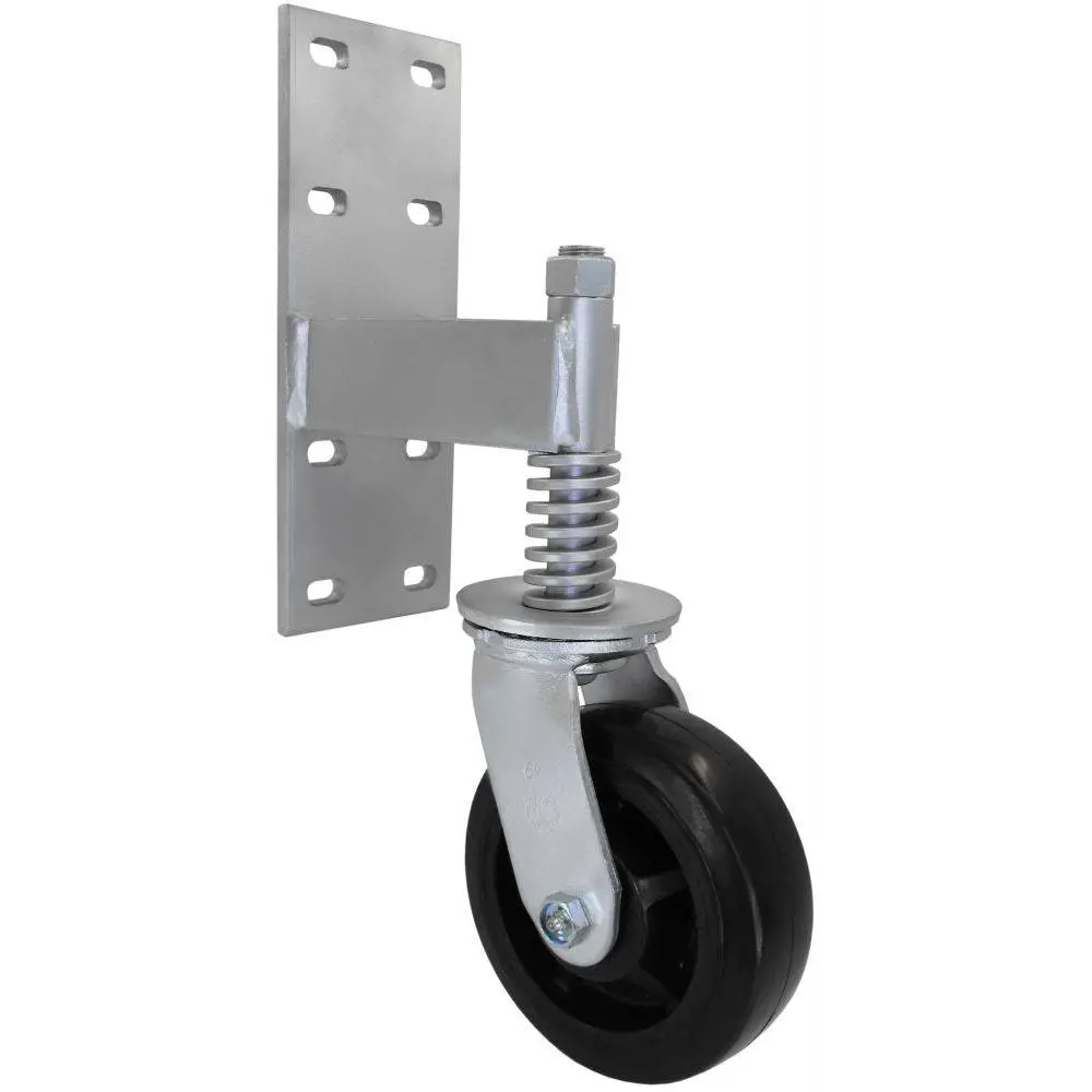 8" X 2" Rubber On Nylon Wheel Heavy Duty Spring Gate Caster 1
