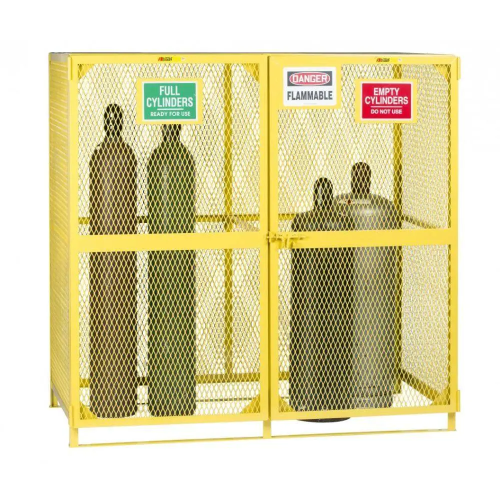 Gas Cylinder Storage Unit W/ Labeled Compartment 1