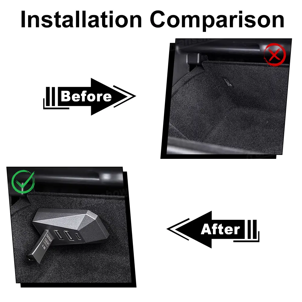 Glove Box Usb Hub Model 3 Highland/Model Y Juniper 4-In-1 Glovebox Docking... 2