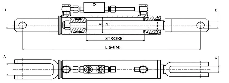 Hydraulic Side Link: 14 9/16" - 18 5/16" 2