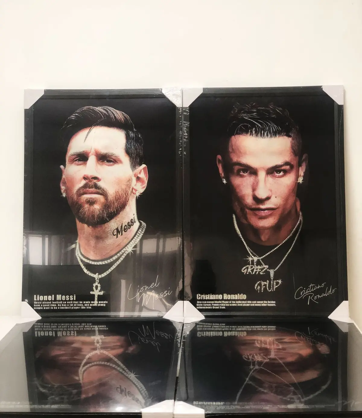 Quadro Decorativo 3D Cristiano Messi Neymar - Dimensão 66.5Cm X 31Cm X 46.5Cm 1