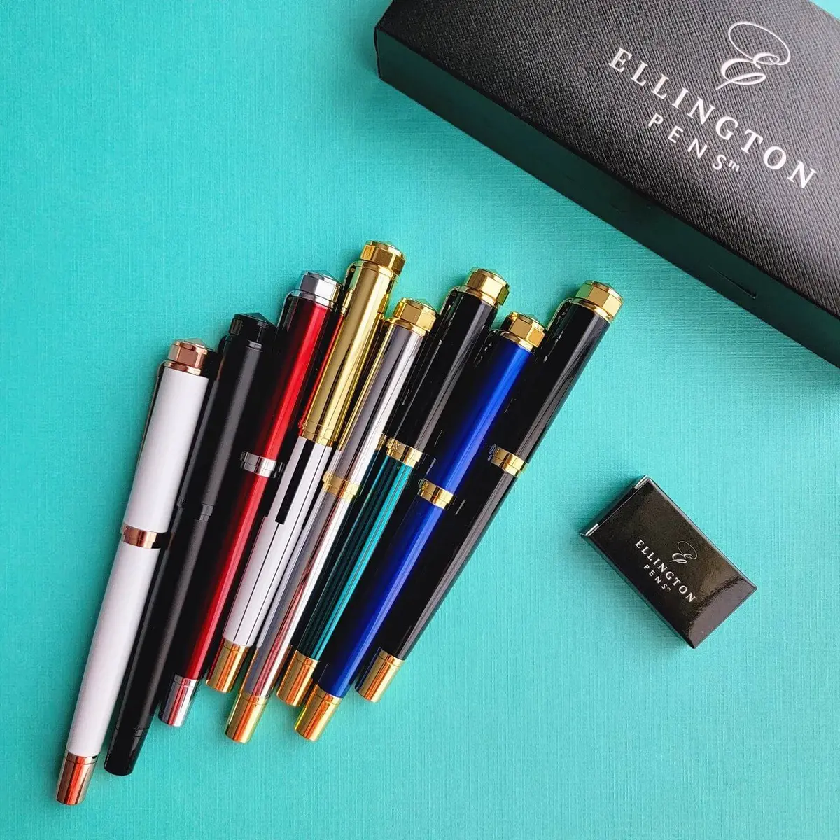 Caneta Tinteiro Ellington Pens Luxuosa - Ponta Média Lisa - Inclui 3 Cartuchos De Tinta, Conversor De Tinta Recarregável, Caixa De Presente - Deluxe Edition 1