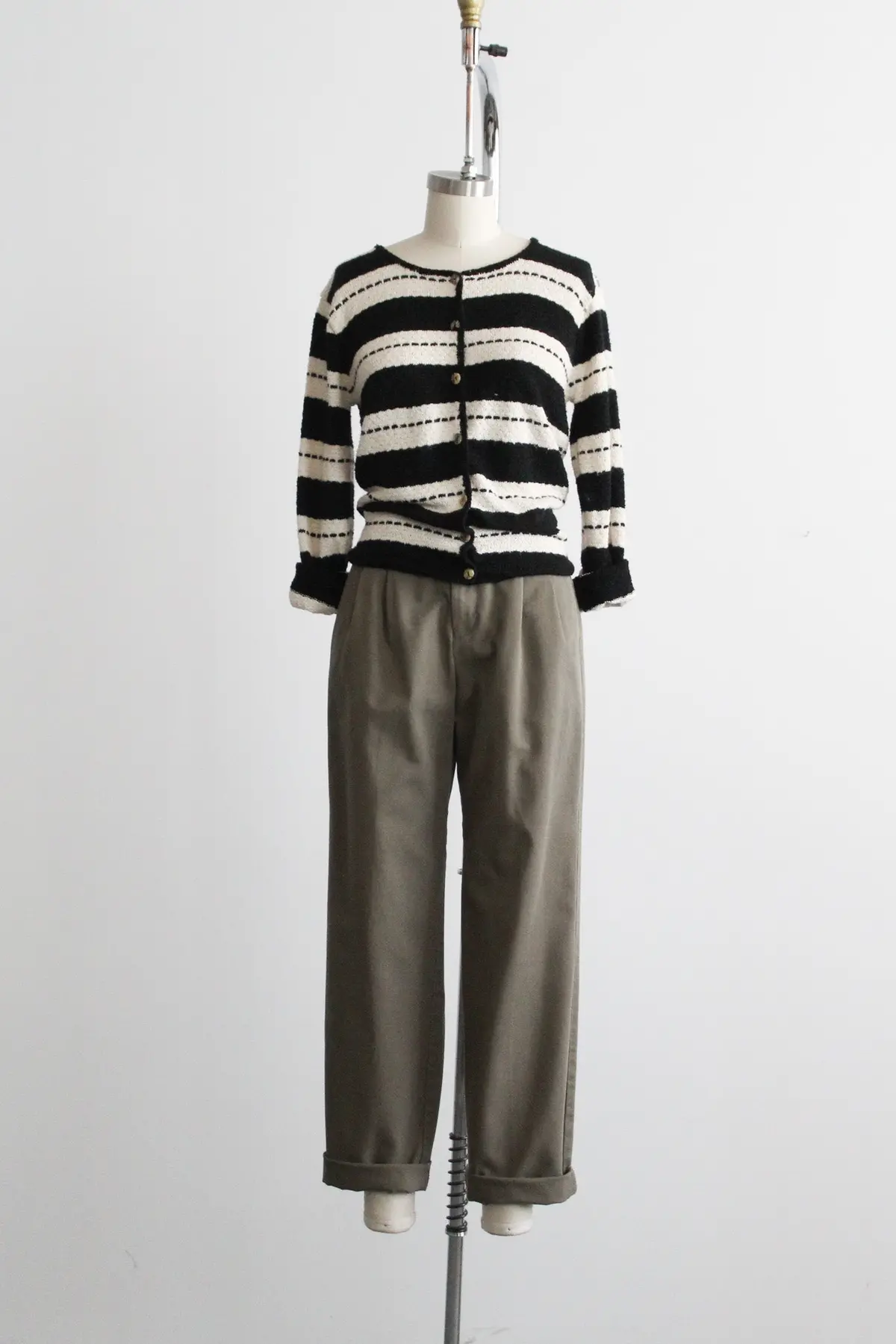 Olive Cotton Trousers 1