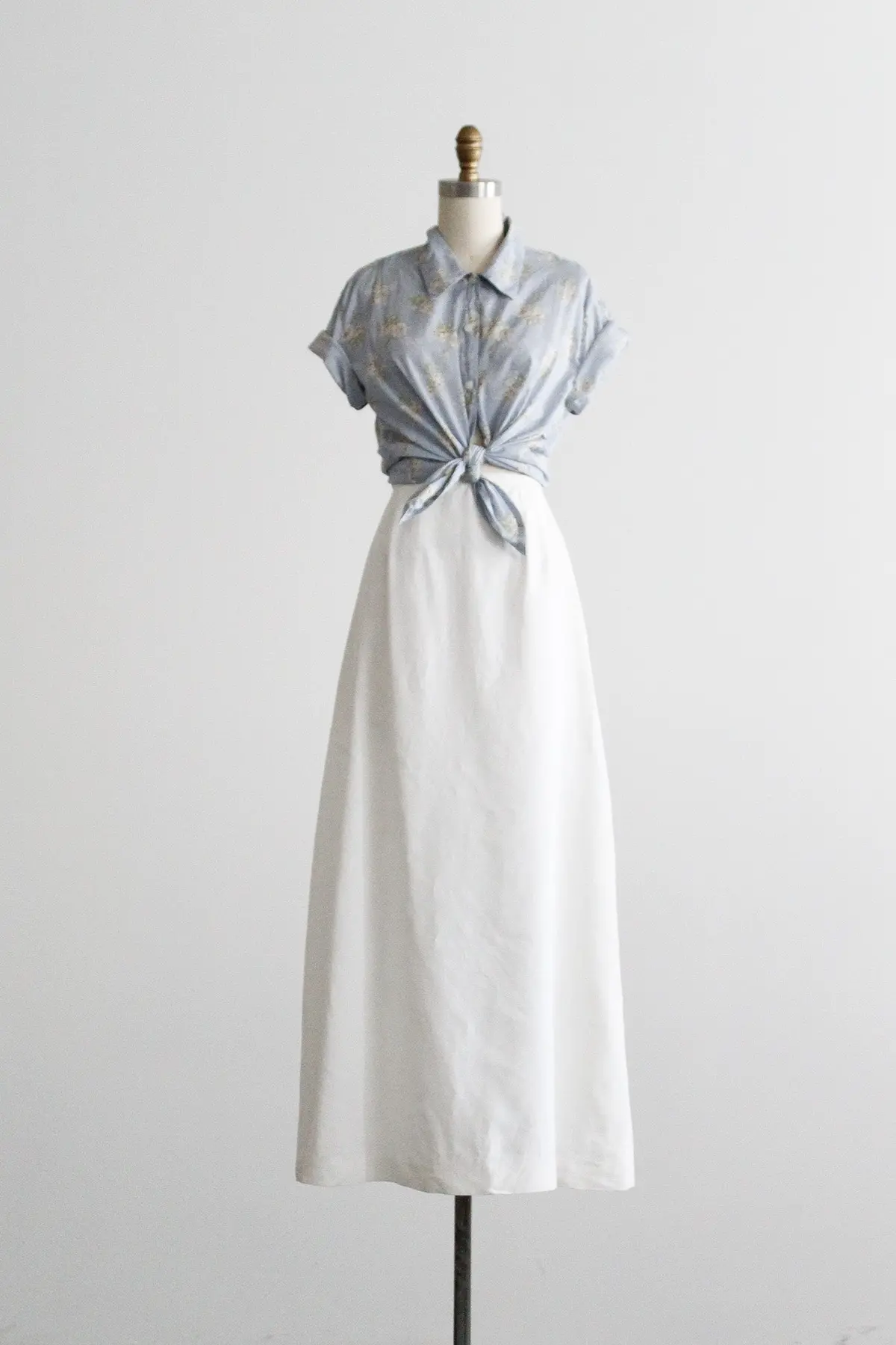 Bone Linen Maxi Skirt 2
