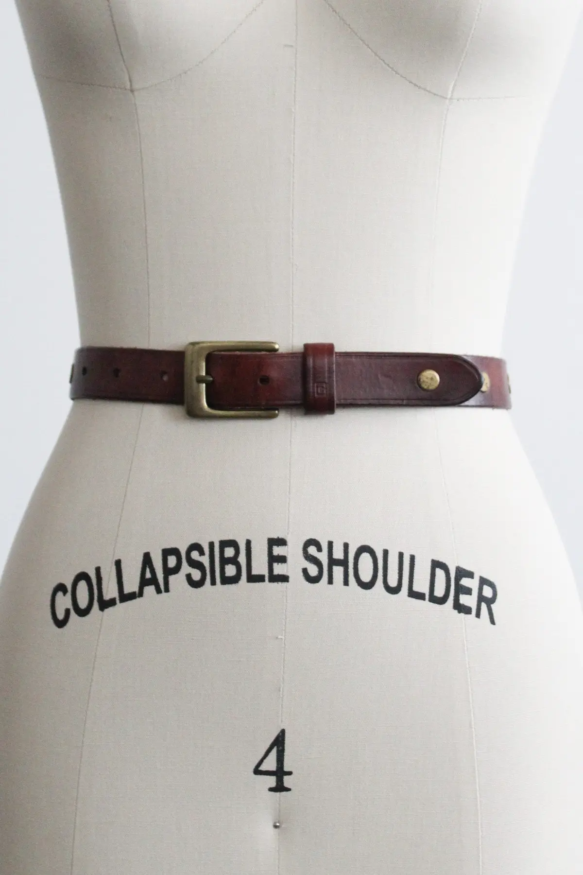 Oxblood Studded Leather Belt 1