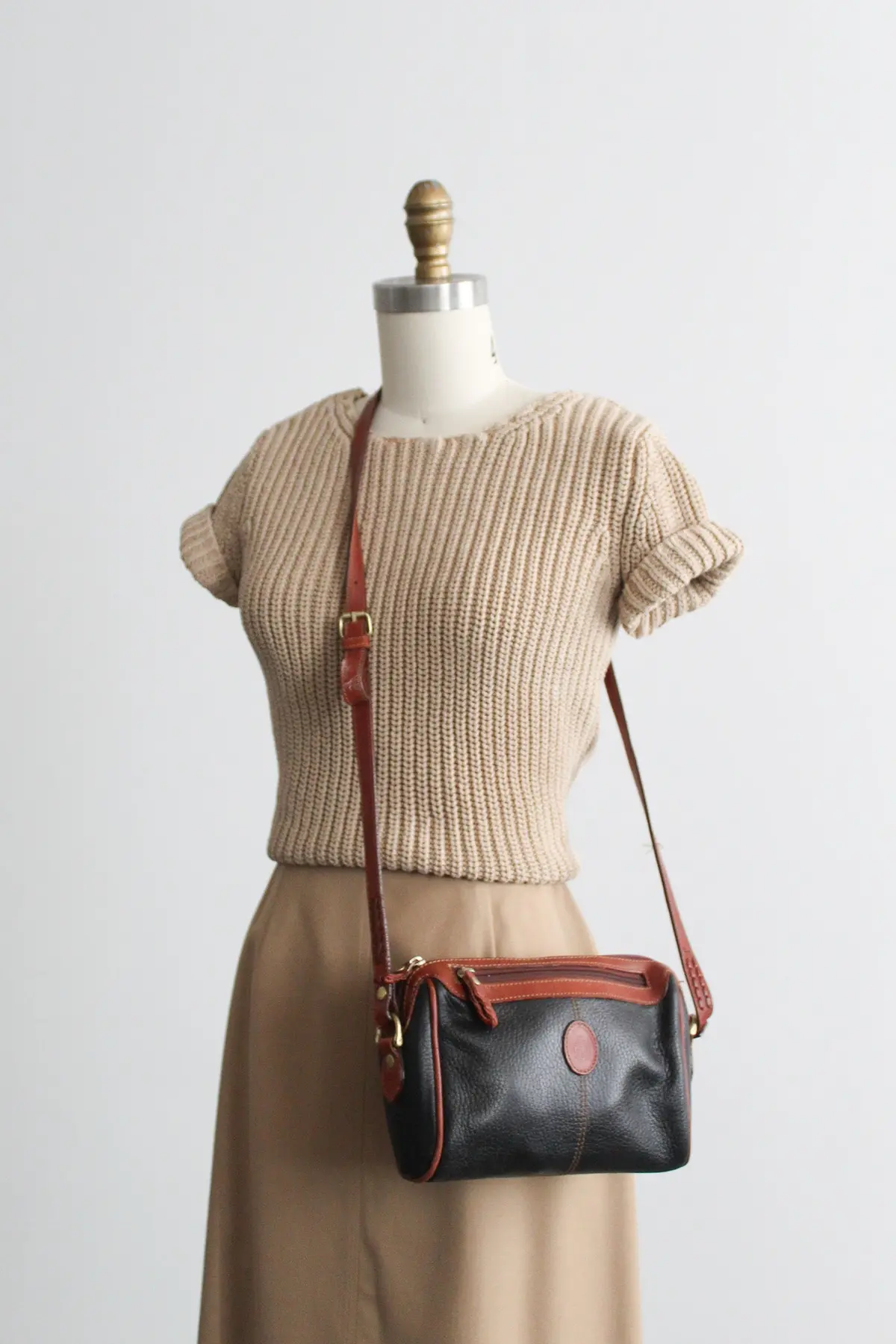 Two-Tone Pebbled Leather Bag 1