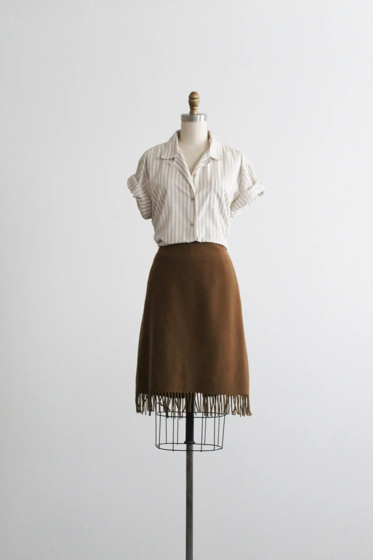 Toast Wool Fringe Skirt 1