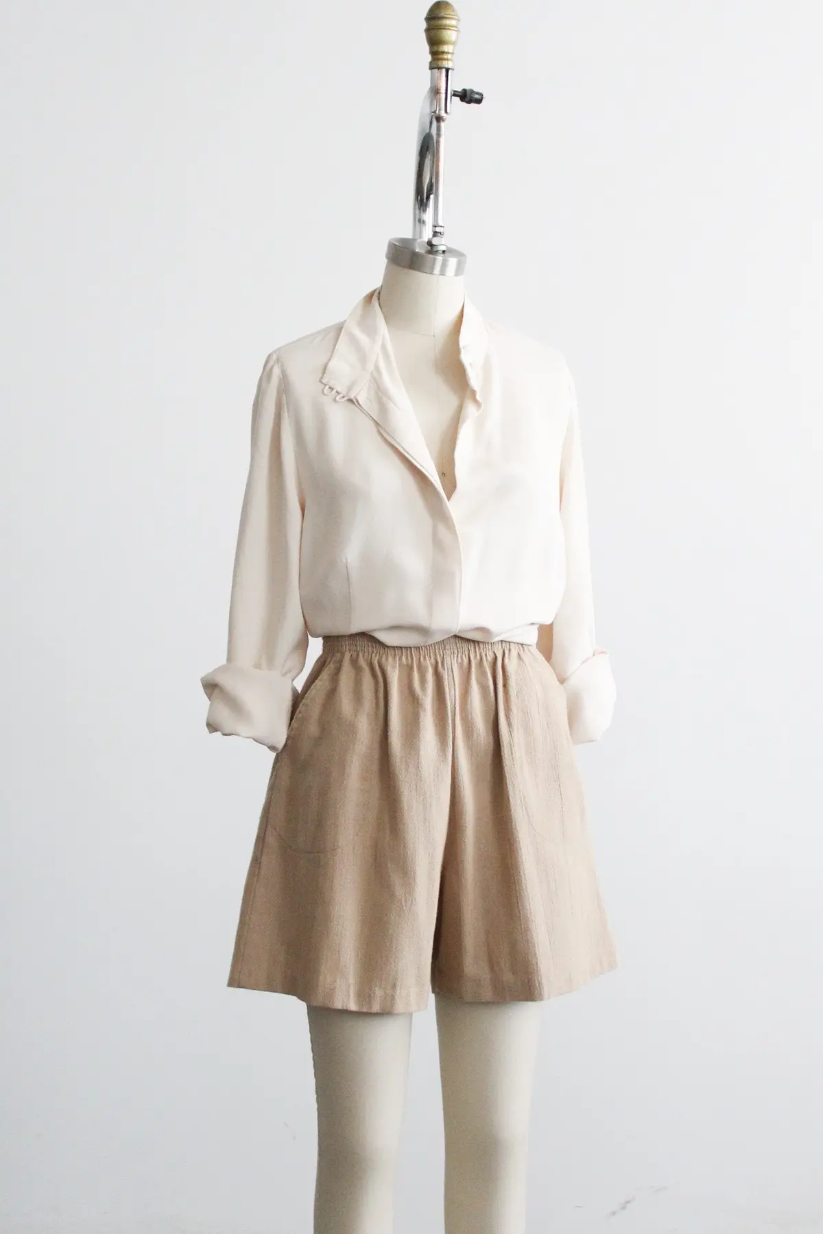 Almond Cotton Shorts 2