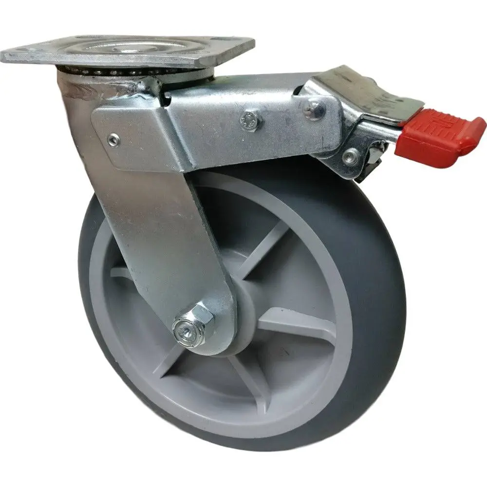 8" X 2" Thermo-Pro Wheel Swivel Caster W/ Total Lock Brake - 600 Lbs. Cap. 1