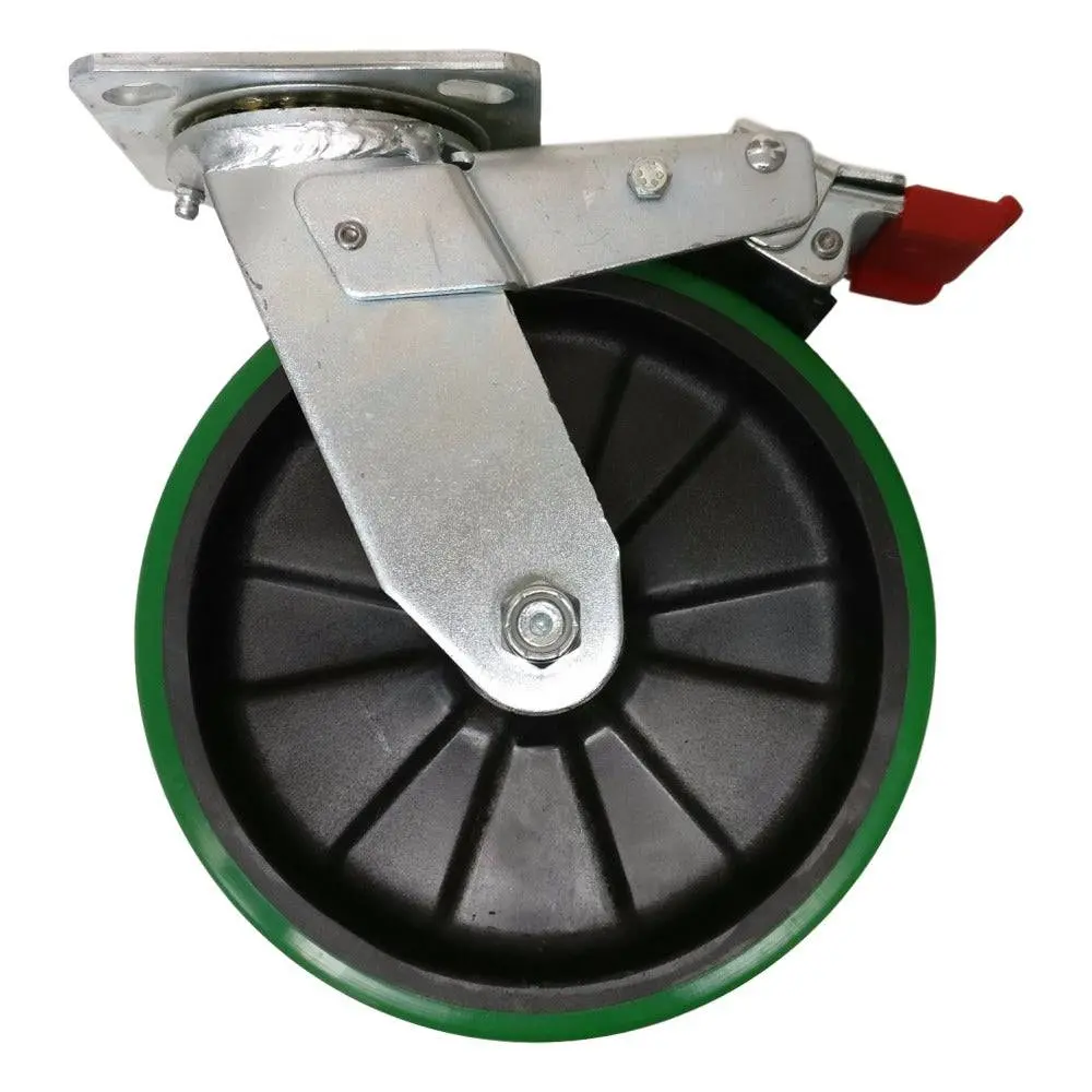 8" X 2" Polyon Maxrok Swivel Caster W/ Total Lock Brake - 1400 Lbs. Cap. 1