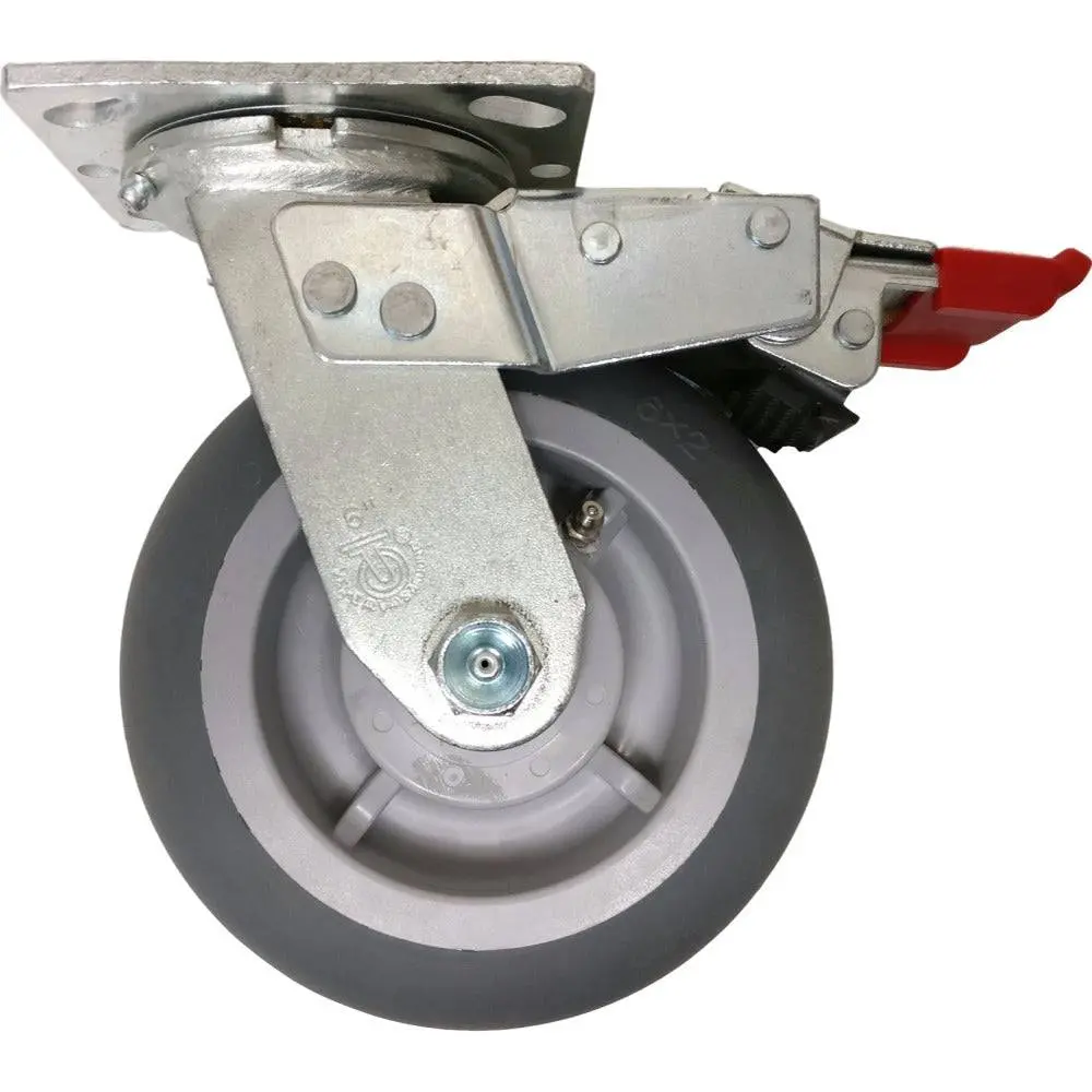6" X 2" Thermo-Pro Wheel Swivel Caster W/ Total Lock Brake - 500 Lbs. Cap. 1