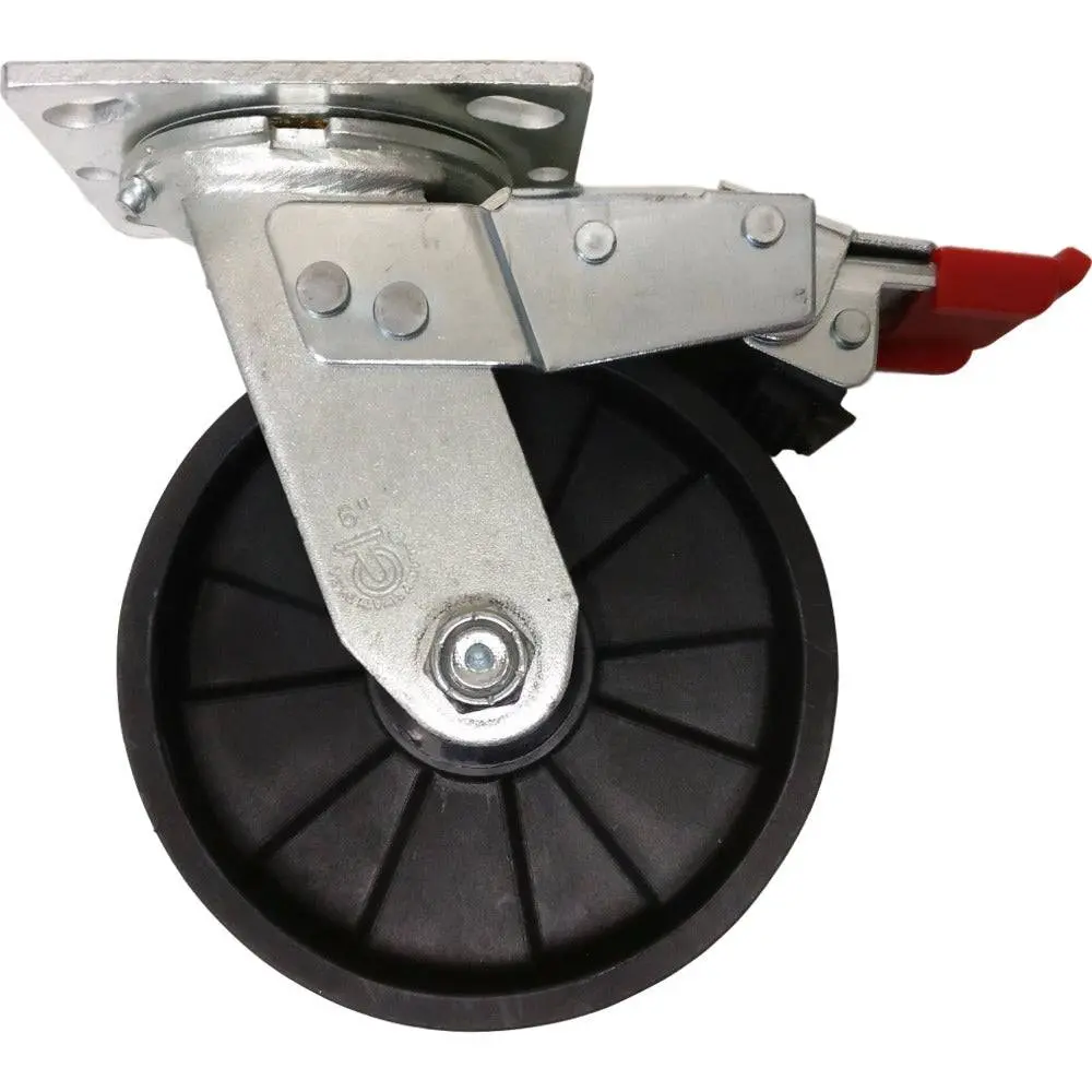 6" X 2" Maxrok Wheel Swivel Caster W/ Total Lock Brake - 1200 Lbs. Capacity 1