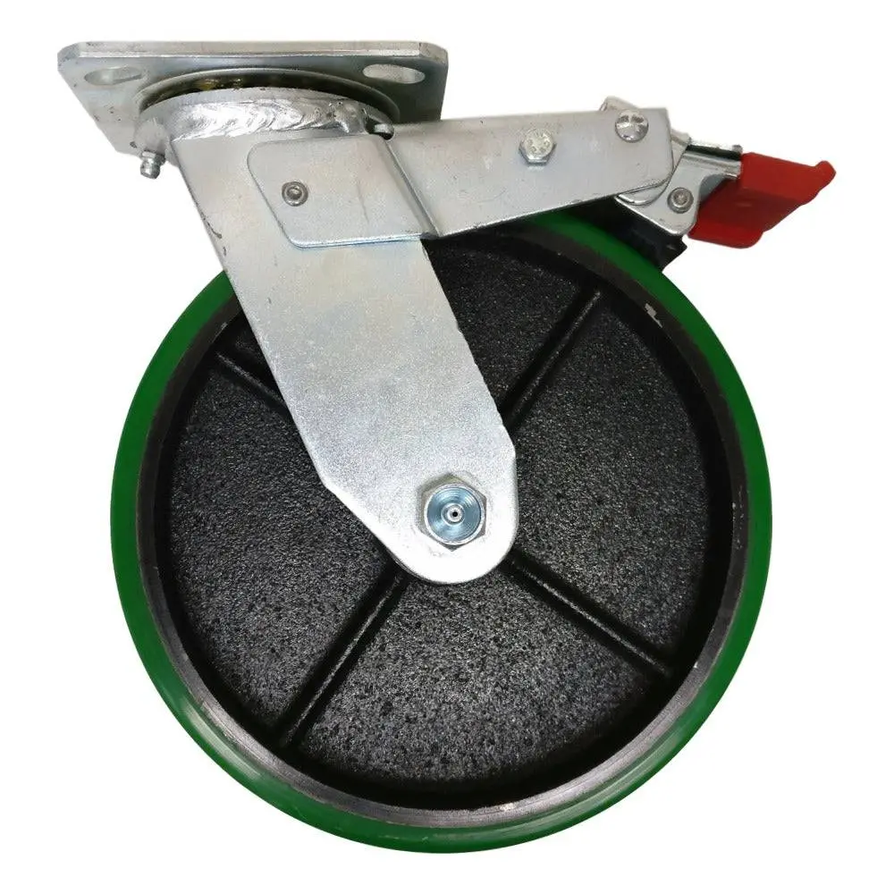 8" X 2" Polyon Cast Swivel Caster W/ Total Lock Brake - 1250 Lbs. Cap. 1