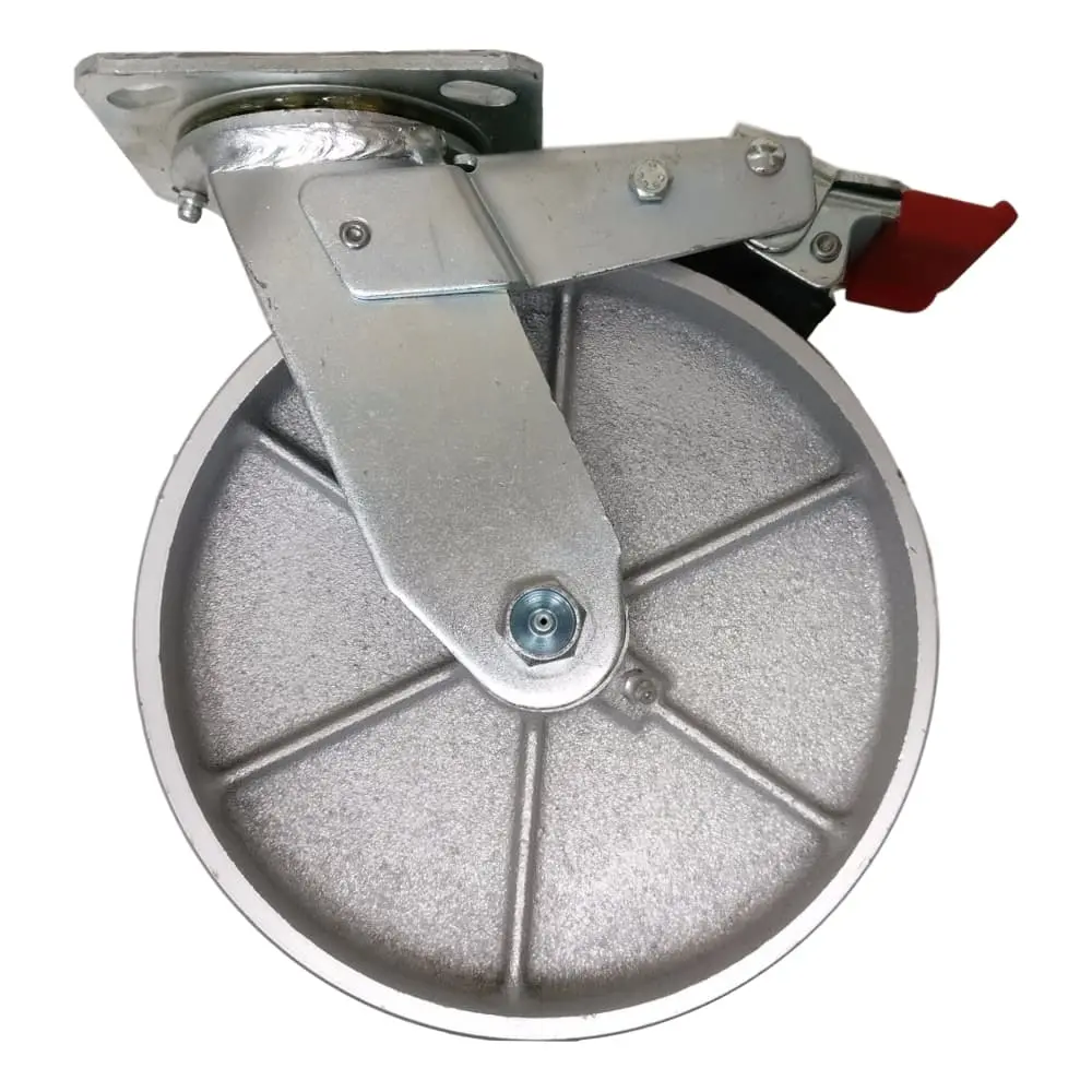 8" X 2" Semi-Steel Wheel Swivel Caster W/ Total Lock Brake - 1400 Lbs. Cap. 1