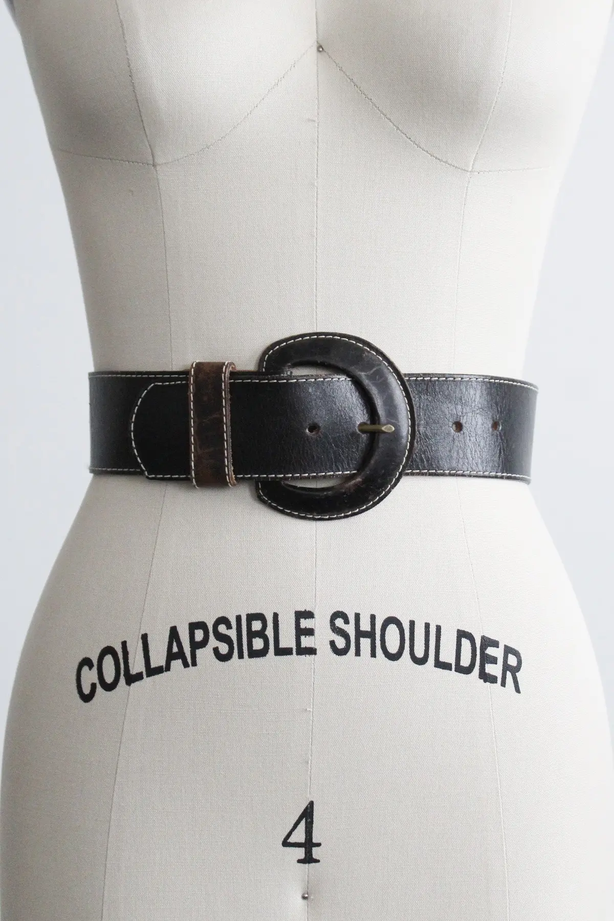 Wide Ashblack Leather Belt 1