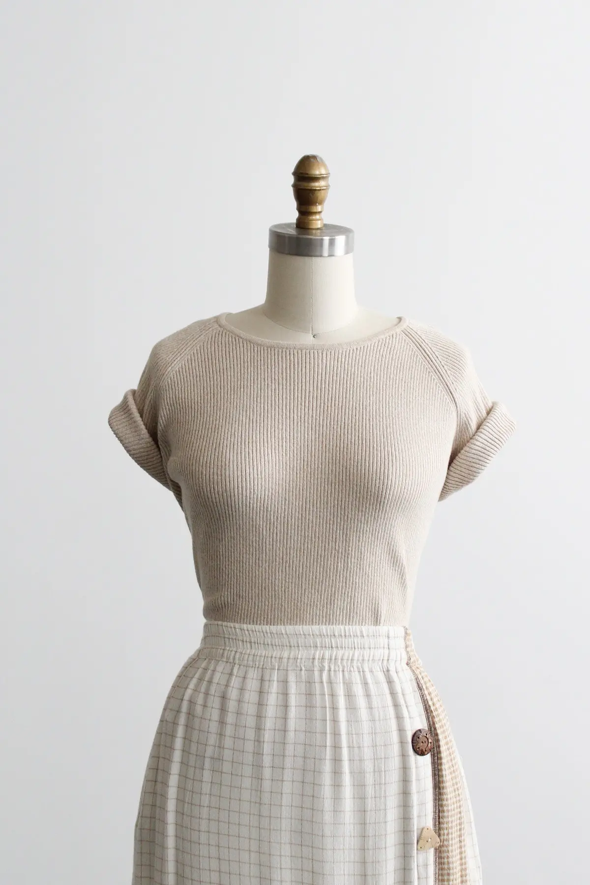 Wheaten Rib Knit Cotton Tee 1