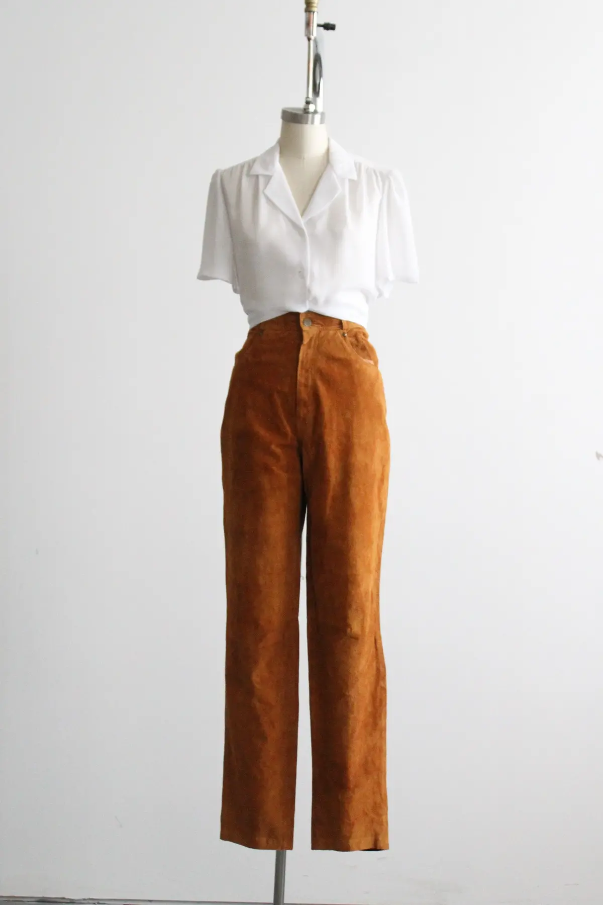 Tobacco Suede Trousers 1