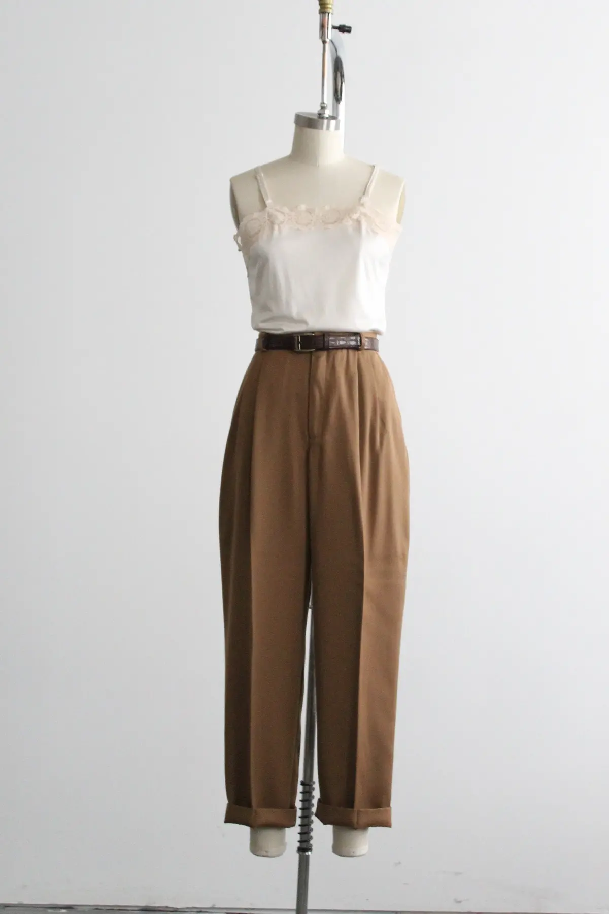 Tobacco High Rise Trousers 1