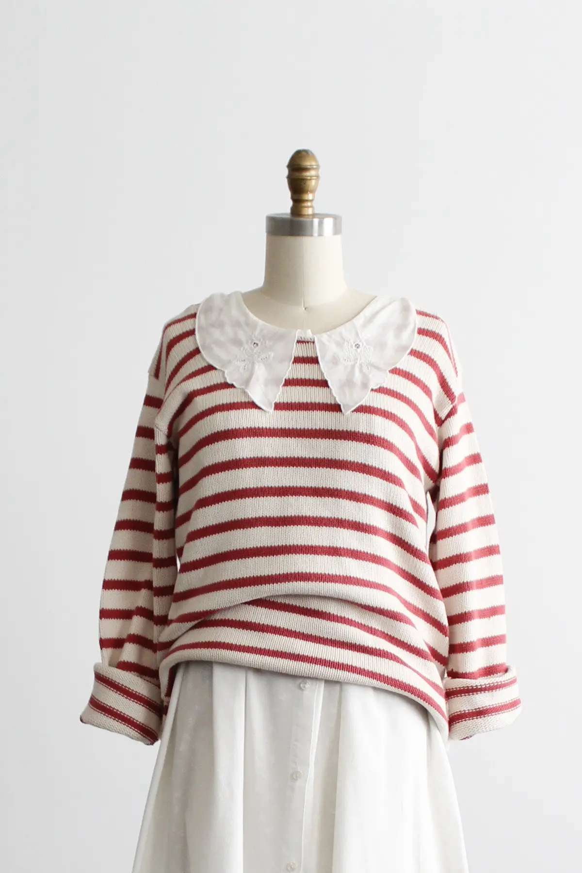 Terra Cotta Stripe Cotton Sweater 2
